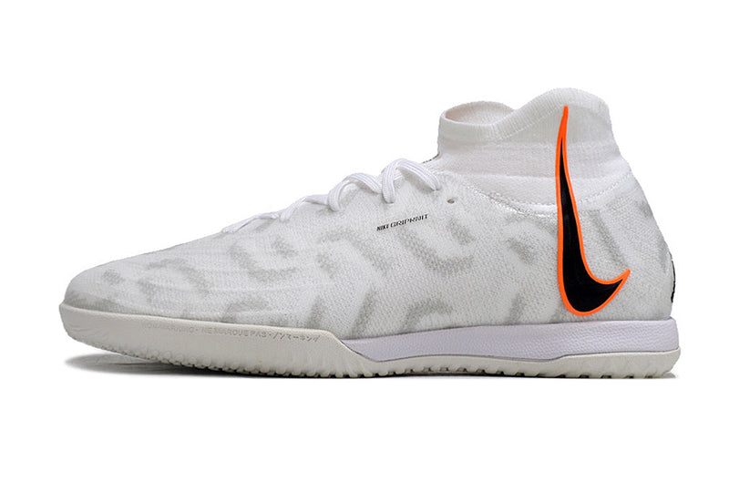 Chuteira Futsal Nike Phantom Luna Elite IC Branca e Laranja "United Pack"