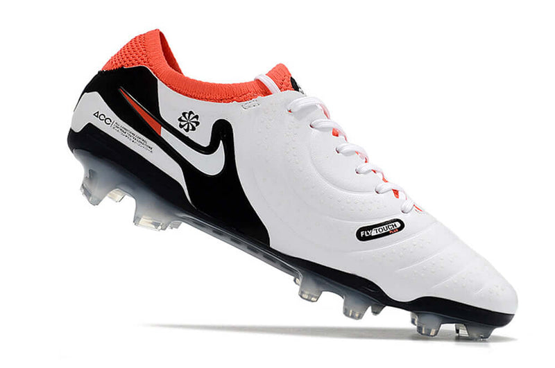 Chuteira Campo Nike Tiempo Legend 10 Elite FG Branca, Preta e Vermelha "Ready Pack"