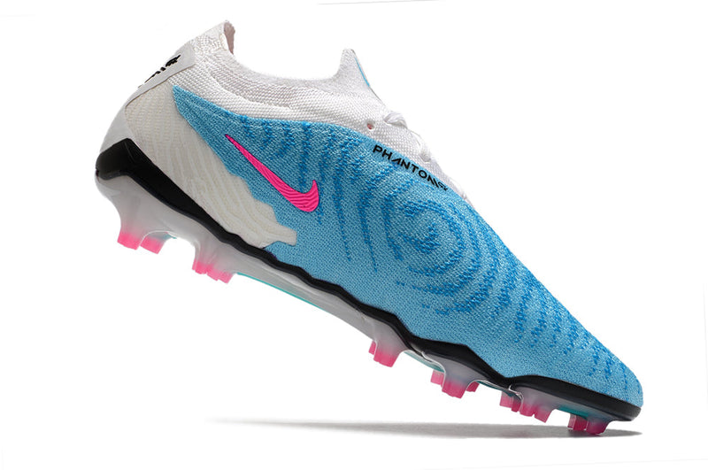 Chuteira Campo Nike Phantom GX Elite FG Azul e Branca "Blast Pack"