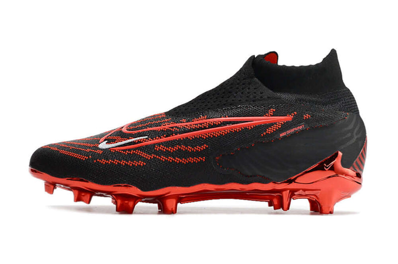 Chuteira Campo Nike Phantom GX DF Elite FG Preta e Vermelho