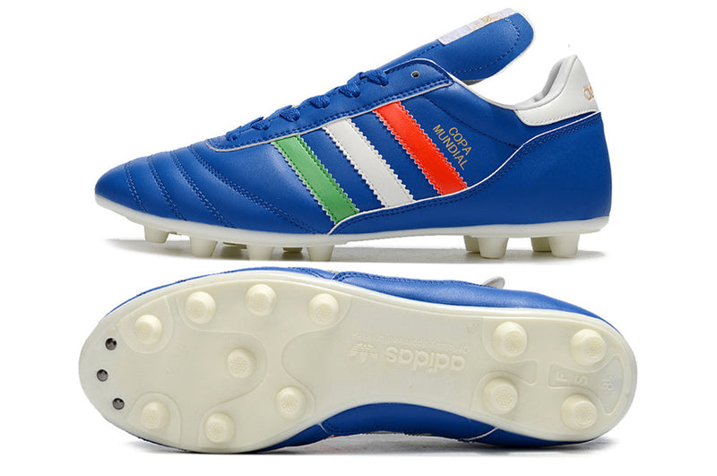 Chuteira Campo Adidas Copa Mundial FG Azul, Branca, Vermelha e Verde "Italy"