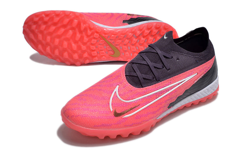 Chuteira Society Nike Phantom GX Elite TF Preto e Rosa "Generation Pack"