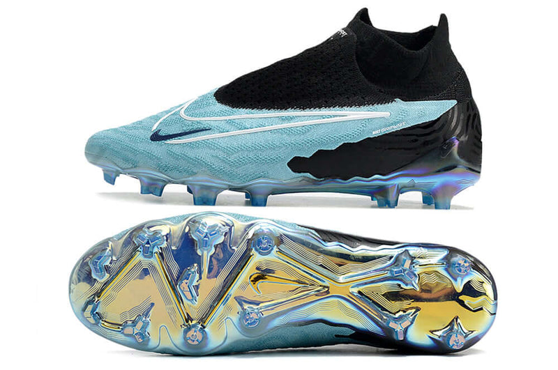 Chuteira Campo Nike Phantom GX DF Elite FG Preta e Azul