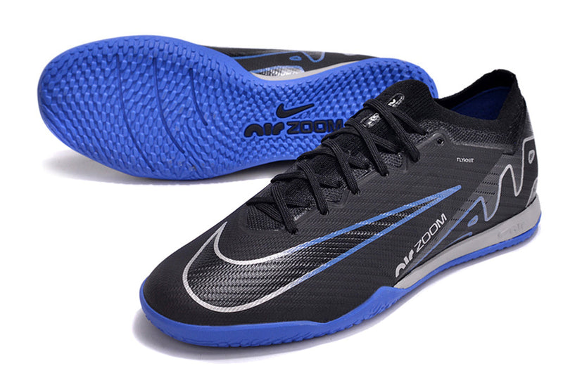 Chuteira Futsal Nike Air Zoom Mercurial Vapor 15 Elite IC Preta e Azul "Shadow Pack"