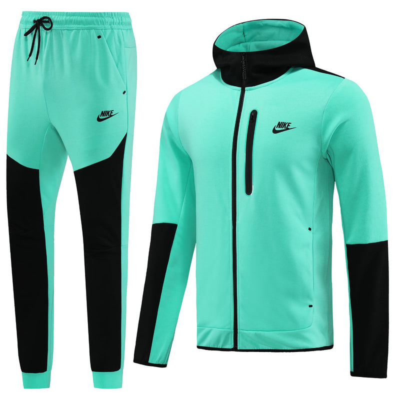 Conjunto de Moletom Nike Sportswear Tech Overlay com Touca Verde e Preto