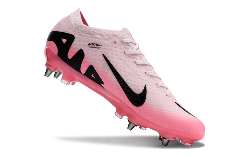 Chuteira Campo Nike Air Zoom Mercurial Vapor 15 Elite Trava Mista Rosa e Preta "Mad Brilliance Pack"