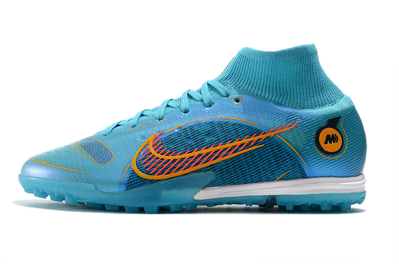 Chuteira Society Nike Mercurial Superfly 8 Cano Alto Azul