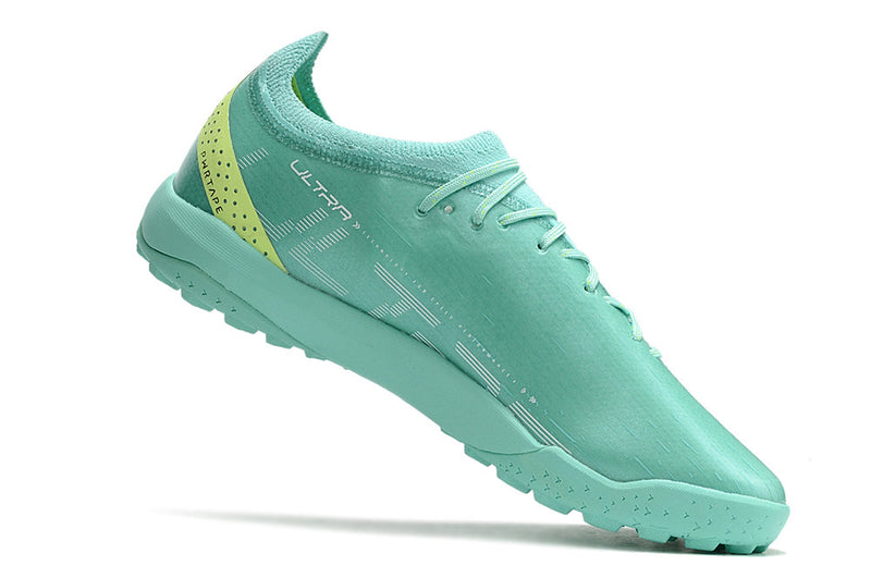 Chuteira Society Puma Ultra Ultimate 1.4 TF Verde "Pursuit Pack"