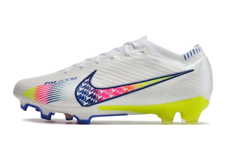 Chuteira Campo Nike Air Zoom Mercurial Vapor 15 Elite FG Branca e Colorido