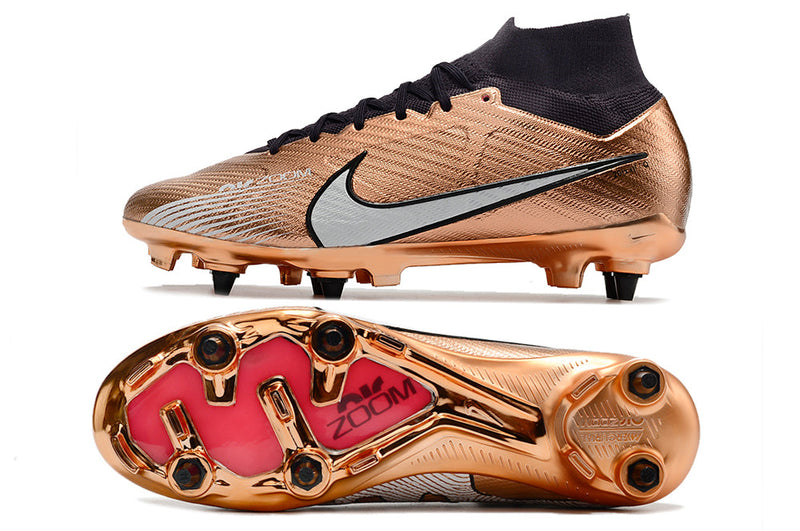 Chuteira Campo Nike Air Zoom Mercurial Superfly 9 Elite Trava Mista Cobre "Generation Pack"