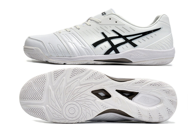 Chuteira Futsal Asics Japan Destaque II IC Branca e Preta