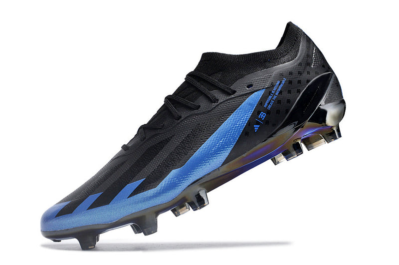 Chuteira Campo Adidas X Crazyfast.1 FG Azul e Preta "Bugatti"