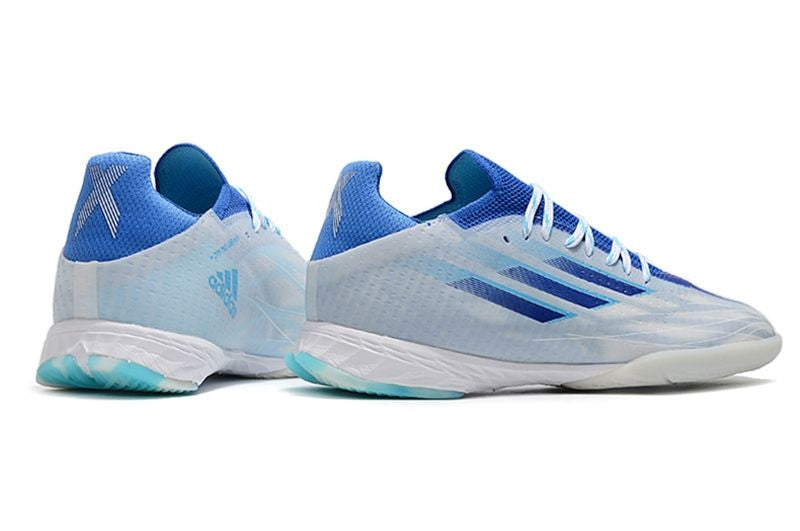 Chuteira Futsal Adidas X Speedflow.1 IC Azul e Branca "Diamond Edge Pack"