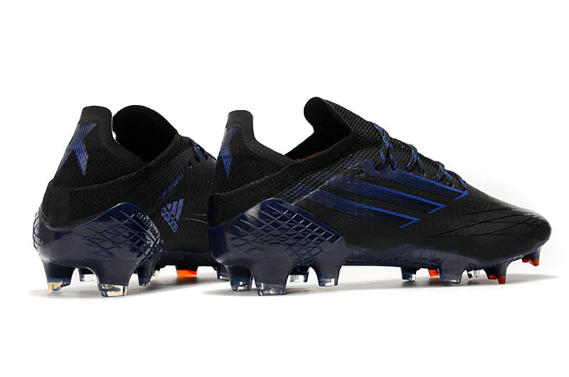 Chuteira Campo Adidas X Speedflow.1 FG Preto e Azul "Escape Light Pack"