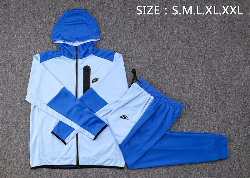 Conjunto de Moletom Nike Sportswear Tech Overlay com Touca Azul