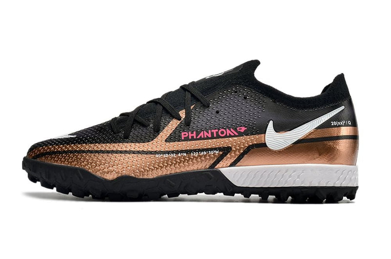 Chuteira Society Nike Phantom GT2 Elite TF Preto e Cobre