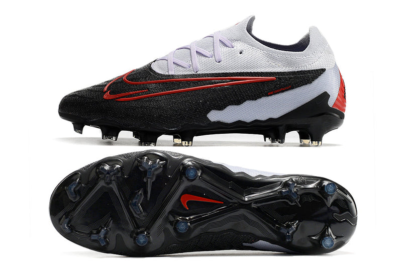 Chuteira Campo Nike Phantom GX Elite FG Branca, Preta e Vermelha