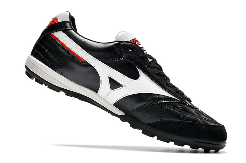 Chuteira Society Mizuno Morelia Sala Japan TF Preta e Branca