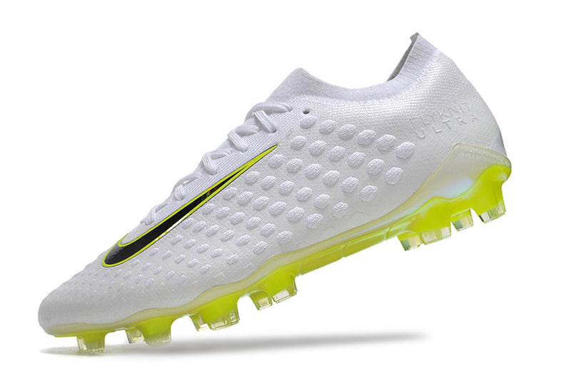 Chuteira Campo Nike Phantom Ultra Venom Elite FG Branca e Verde