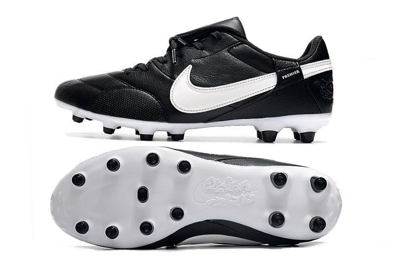 Chuteira Campo Nike Premier 3 FG Preta e Branca