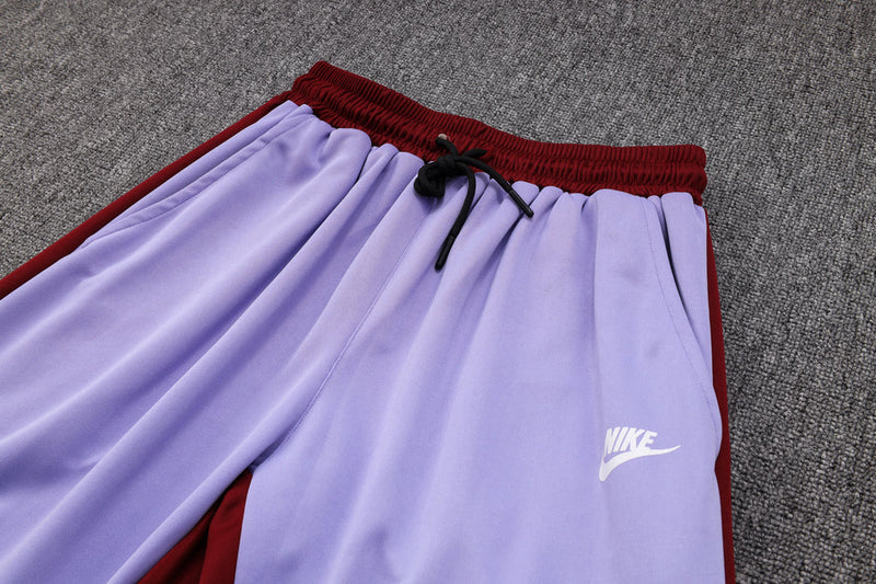 Conjunto de Moletom Nike Sportswear Tech Overlay com Touca Bordo e Roxo