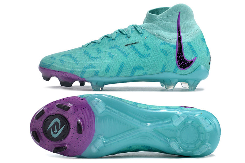 Chuteira Campo Nike Phantom Luna Elite FG Azul e Roxa "Peak Ready Pack"