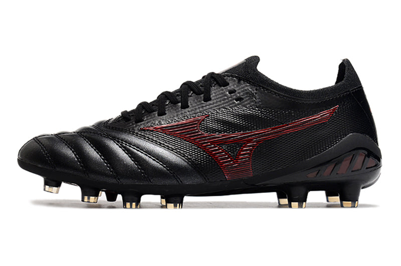 Chuteira Campo Mizuno Morelia Neo 3 FG Preta e Vermelha