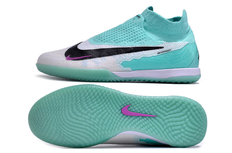 Chuteira Futsal Nike Phantom GX DF Elite IC Branca e Verde "Peak Ready Pack"