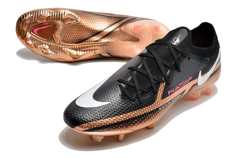 Chuteira Campo Nike Phantom GT2 Elite FG Preta e Cobre "Generation Pack"