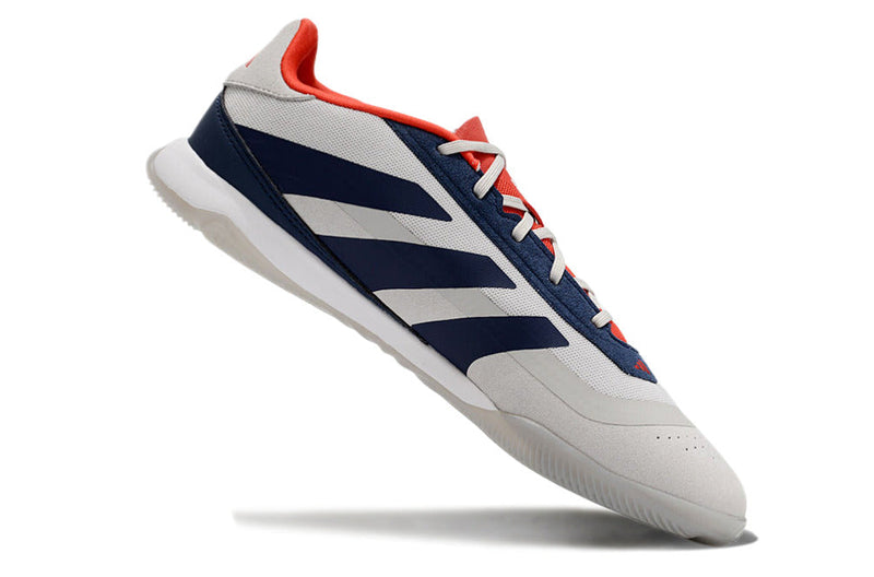 Chuteira Futsal Adidas Predator 24 Elite IC Prata, Azul e Vermelho "Roteiro Pack"