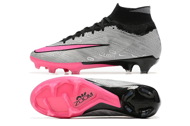 Chuteira Campo Nike Air Zoom Mercurial Superfly 9 Elite FG Preta e Rosa "25 anos Nike"