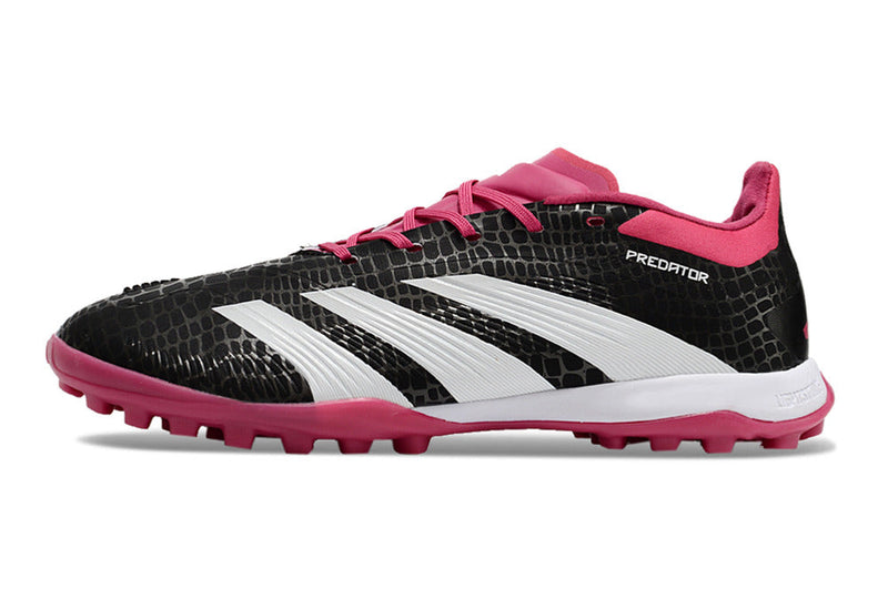 Chuteira Society Adidas Predator Elite TF Preta e Rosa "Predator 30"