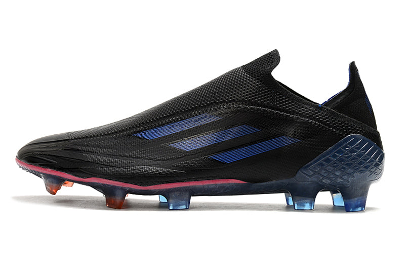 Chuteira Campo Adidas X Speedflow+ FG Preto e Azul "Escape Light Pack"