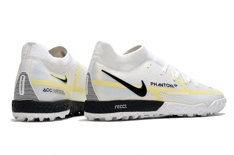 Chuteira Society Nike Phantom GT2 DF Elite TF Branco e Preto