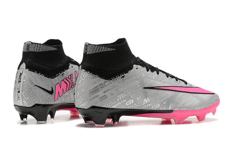 Chuteira Campo Nike Air Zoom Mercurial Superfly 9 Elite FG Preta e Rosa "25 anos Nike"