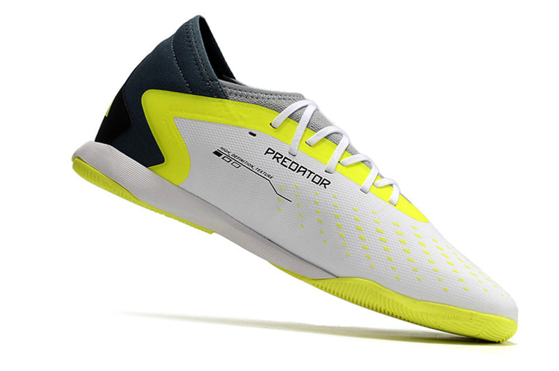 Chuteira Futsal Adidas Predator Accuracy.1 IC Branca e Verde "Crazyrush Pack"