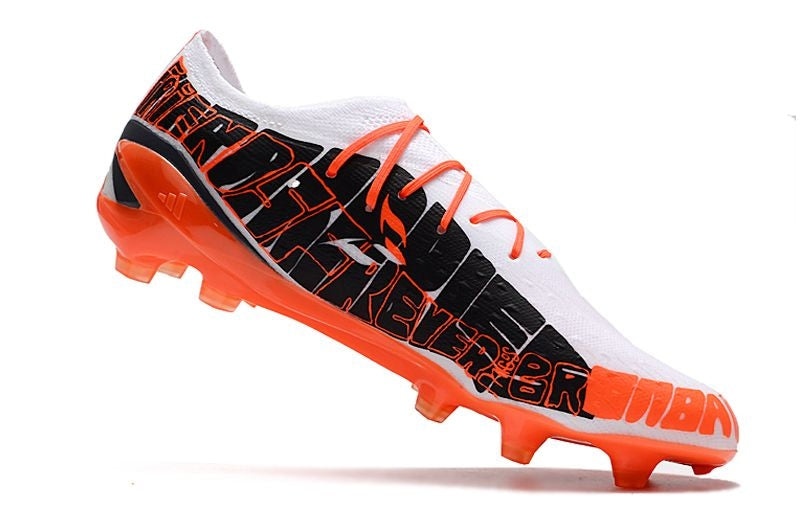 Chuteira Campo Adidas X SpeedPortal.1 Messi FG Branco e Laranja