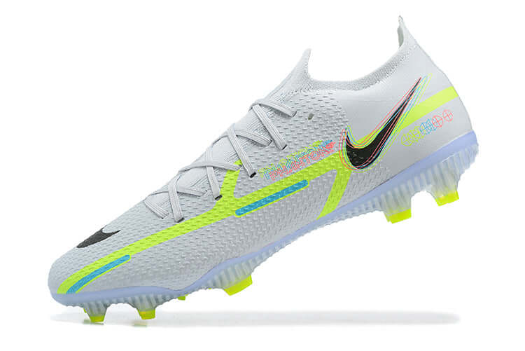 Chuteira Campo Nike Phantom GT2 DF Elite FG Branco e Verde "Progress Pack"