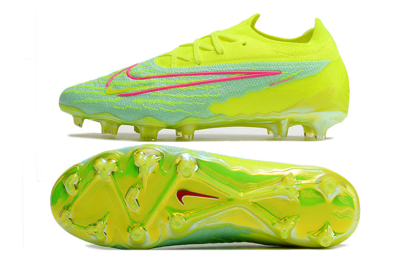 Chuteira Campo Nike Phantom GX Elite FG Verde e Rosa