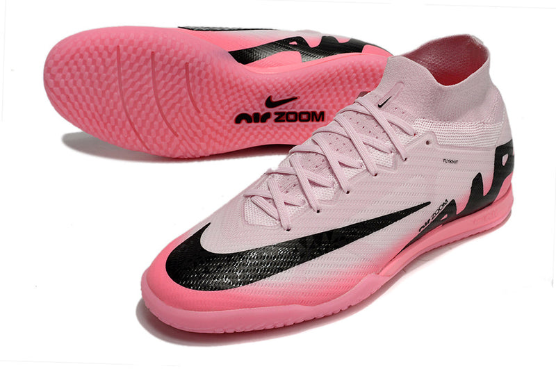 Chuteira Futsal Nike Air Zoom Mercurial Superfly 9 Elite IC Rosa e Preto "Mad Brilliance Pack"