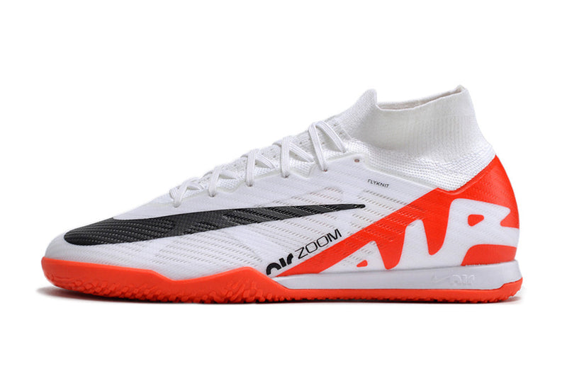 Chuteira Futsal Nike Air Zoom Mercurial Superfly 9 Elite IC Branca e Laranja "Ready Pack"