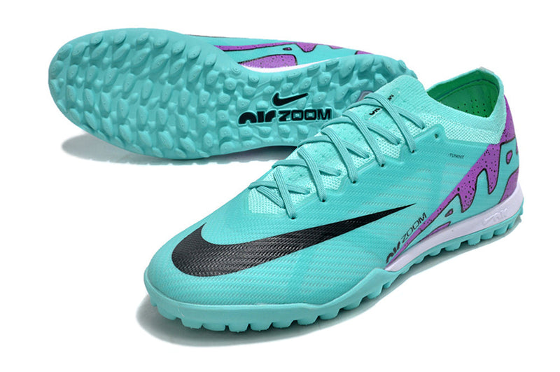 Chuteira Society Nike Air Zoom Mercurial Vapor 15 Elite TF Azul e Roxo "Peak Ready Pack"