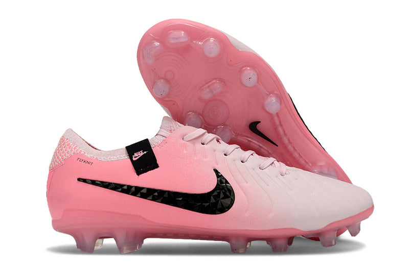 Chuteira Campo Nike Tiempo Legend 10 Elite FG Rosa e Preto "Mad Brilliance Pack"