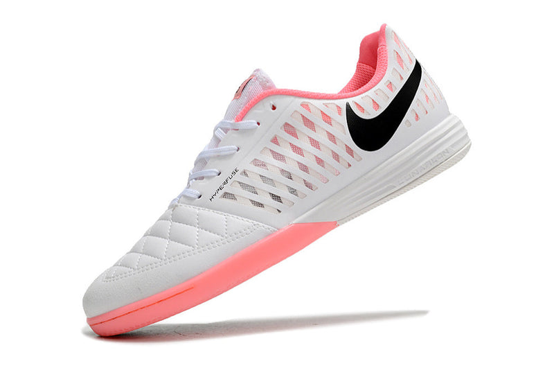 Chuteira Futsal Nike Lunar Gato II IC Branca, Rosa e Preta