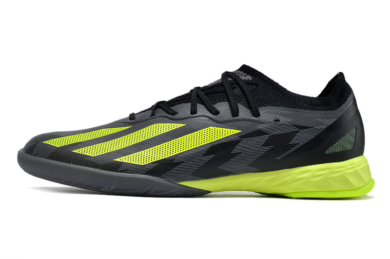 Chuteira Futsal Adidas X CrazyFast.1 IC Preta e Verde "Crazyrush Pack"