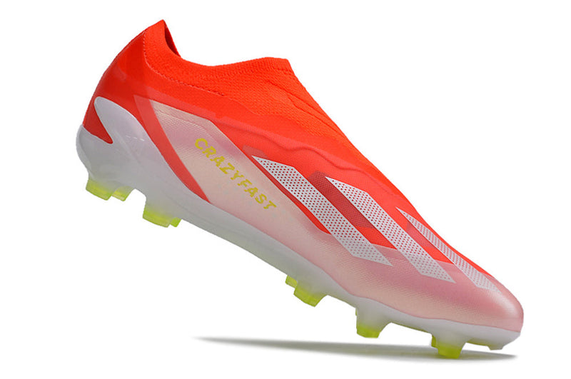 Chuteira Campo Adidas X Crazyfast+ FG Vermelho e Branco "Energy Citrus Pack"