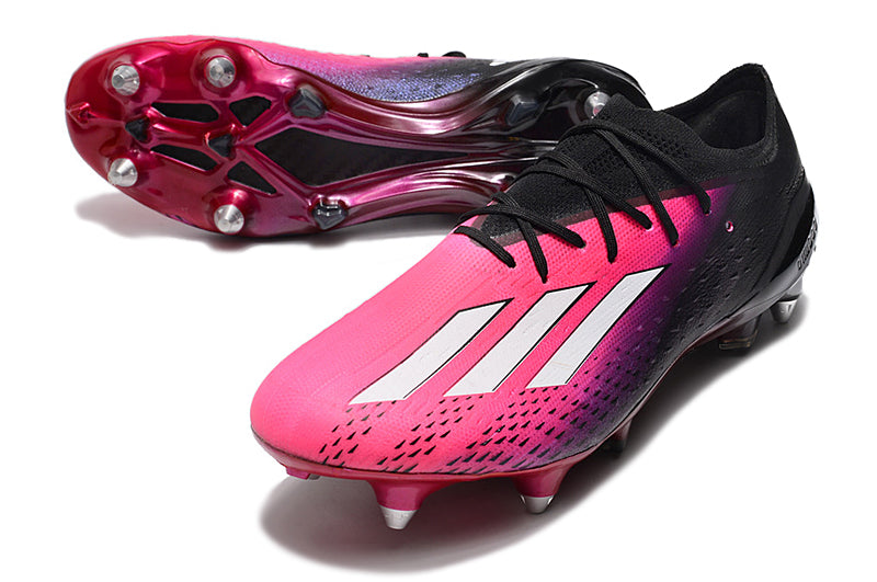 Chuteira Campo Adidas X Speedportal.1 Ponta de Aluminio Rosa e Preta "Own Your Football Pack"