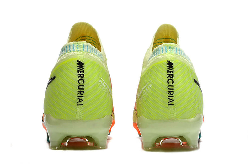 Chuteira Campo Nike Air Zoom Mercurial Vapor 15 Elite FG Verde e Laranja