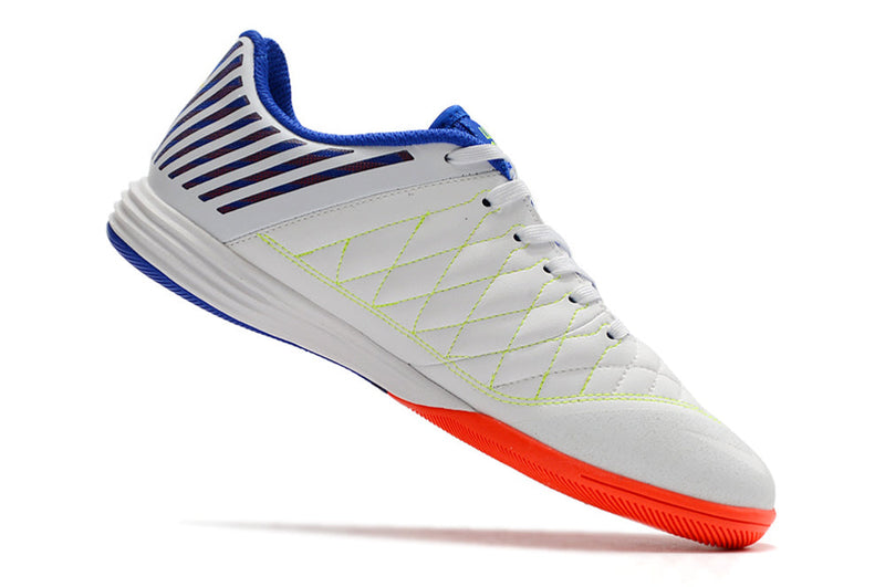 Chuteira Futsal Nike Lunar Gato II IC Branco, Azul e Laranja