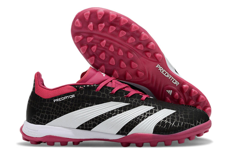 Chuteira Society Adidas Predator Elite TF Preta e Rosa "Predator 30"